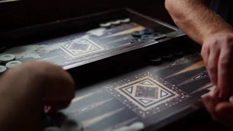 Close-Up of Two People Playing Turkish Backgammon Video stock 306100964