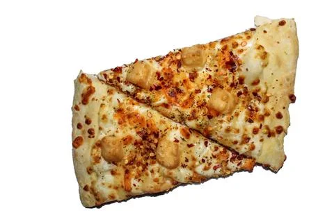 Close up of two pizzas on white background Stock Photos