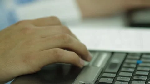 Close Up of two professional workers handling their laptops Stock Footage 45236366
