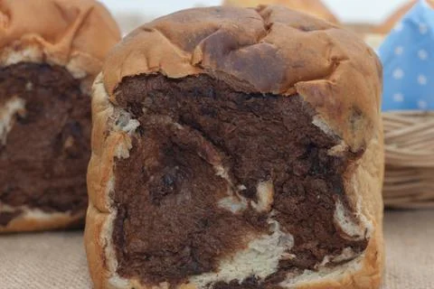 Close up of two tone bread on white background Stock Photos