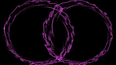 Close up  two violet circles on black background Stock Footage 279708053