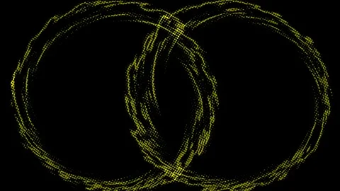Close up  two yellow circles on black background 스톡 동영상 279762502