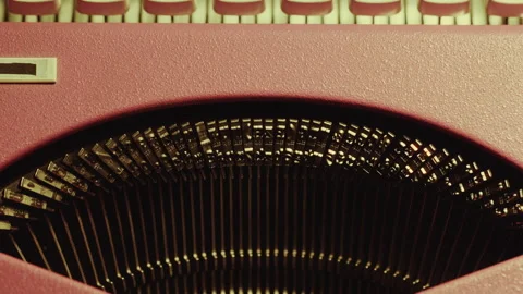 Close-Up Typebars of Retro Typewriter in Use Stock Footage 277544367