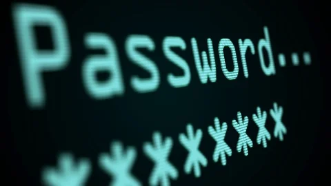 Close up on a typed password Stock Footage 129653798