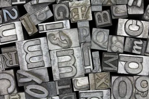 Close up of typeset letters Stock Photos
