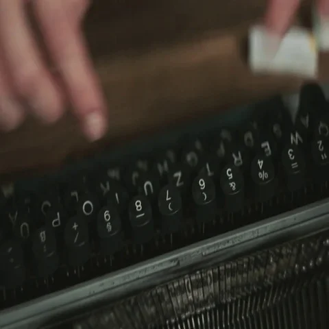 Close up of typewriter Stock Footage 69544577