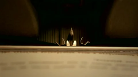 Close up of Typewriter machine with sound effect Stock Footage 87658753