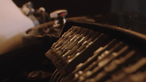 Close Up of Typewriter Pegs Stock Footage 156537404