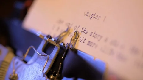 Close up of typewriter typing story Vidéo 107440897