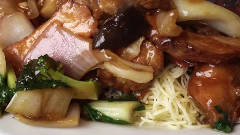 Close-up of a typical Peruvian Chinese food from Chifa at daytime in 4K 库存影片 167293474