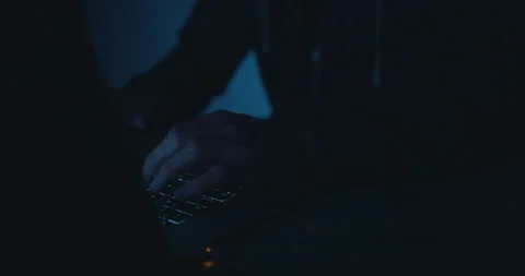 Close up typing on laptop computer keyboard Video stock 336808102