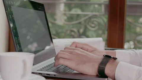 Close up of typing on laptop Stock Footage 159898724