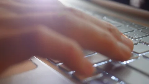 Close up of typing on an laptop keyboard Stock-Footage 124703236
