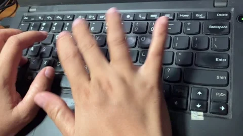 Close up typing on laptop keyboard Stock Footage 295197430