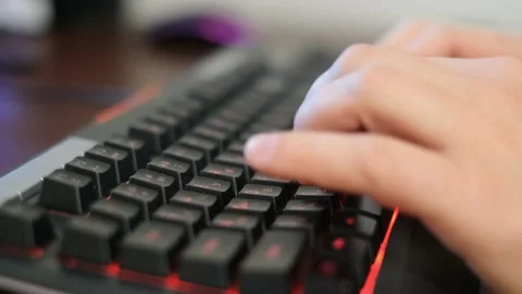 Close-up of typing on laptop or computer keyboard to send email and browse web Stock Footage 225161577