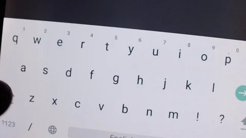 Close up typing on tablet keyboard man hands 4k Vidéo 77231624