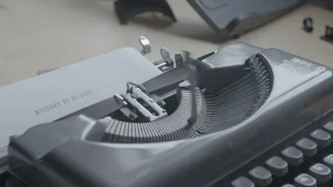 Close-Up of Typing on Vintage Manual Typewriter 스톡 동영상 344626252
