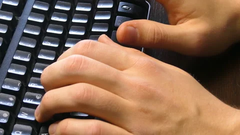 Close Up of a Typist Typing Stock Footage 98984658