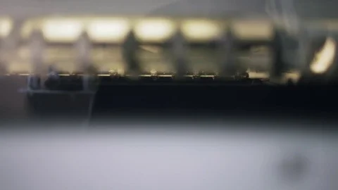Close up of typography machine inside working Stock Footage 75201936