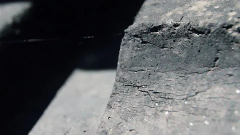 Close-up tyre of the car. Car rubber wheel in macro 4k video Stock Footage 155333669