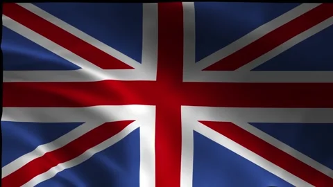 Close-up of the UK flag fluttering in the wind. National flag of England Stock Footage 281079901