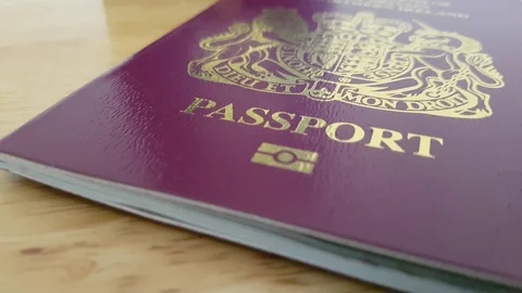 Close up of a UK Passport Stock Footage 91259511