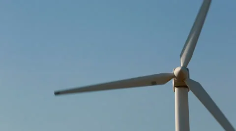 Close up of UK wind turbine creating renewable energy in British countryside Stock Footage 36569002