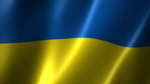 Close up of the Ukraine flag blowing in the wind Vídeos de archivo 348680119