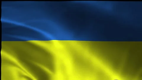 Close-up of the Ukraine flag fluttering in the wind. National flag of Ukraine Stock Footage 281079919