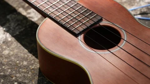 Close up on Ukulele Stock Footage 133941465