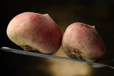 Close up on uncooked beetroot Stock Photos