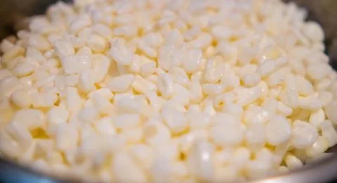 Close-up of uncooked corn kernels in cooking pot Stock Photos