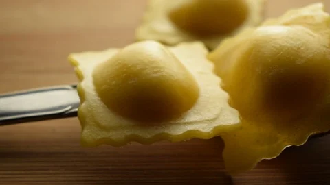 Close up of uncooked ravioli Stock Footage 121067368
