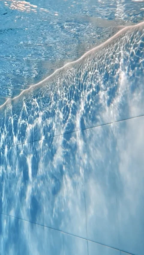 Close-Up Underwater Bubbles from Swimming Pool Circulation System Stock Footage 340900061