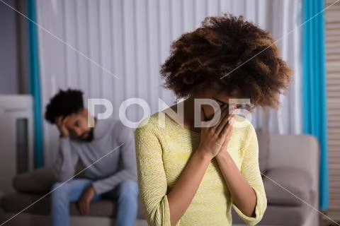 Close-up Of An Unhappy Young Woman Stock Photos