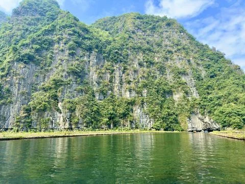 Close up of unique geological structures of limestone cliffs reflecting Stock Photos