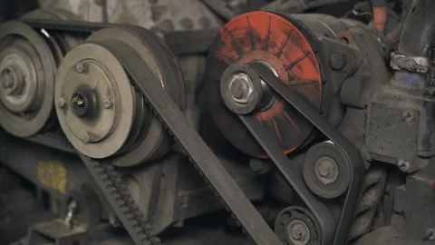 Close-up of the units in the engine compartment of the bus. Stock Footage 265655635
