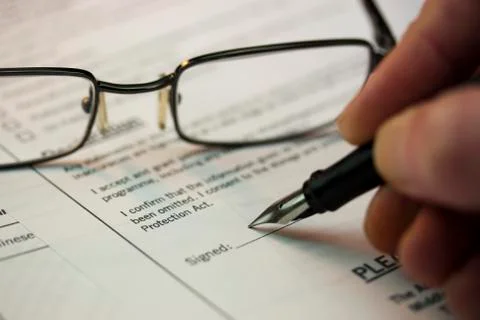 Close up of a university application form Stock Photos