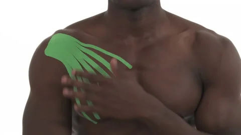 Close-up of unrecognizable African athlete doing circular shoulder movements, Stock Footage 133771720