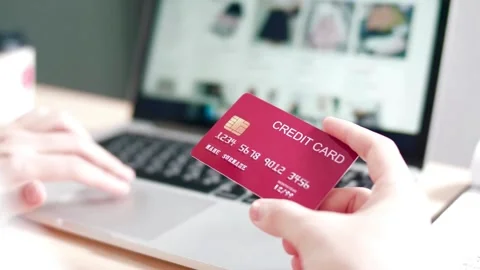 Close-up of unrecognizable caucasian man using credit card contactless paymen Stock Footage 265929716