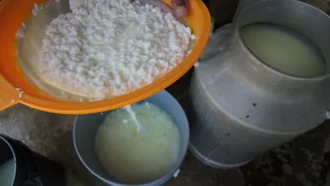Close-up of unsanitary kitchen conditions during street food cooking Stock Footage 314431816