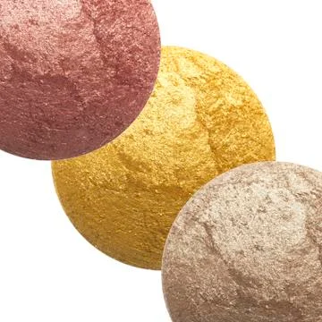 Close-up_of_three_eyeshadows_round Stock Photos