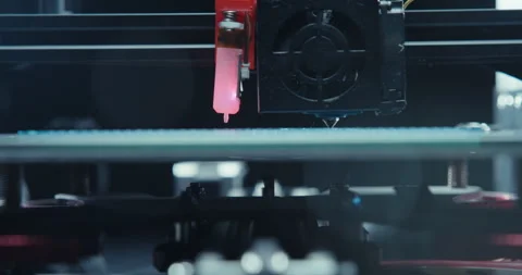 Close ups of a 3D printer moving and printing an object Stock Footage 301831026