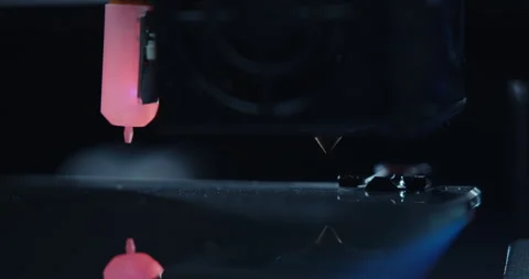 Close ups of a 3D printer moving and printing an object Stock Footage 301831171