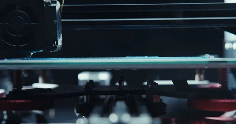 Close ups of a 3D printer moving and printing an object Stock Footage 301831205