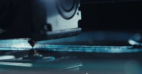 Close ups of a 3D printer moving and printing an object Stock Footage 301832294