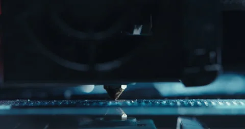 Close ups of a 3D printer moving and printing an object Stock Footage 301832762