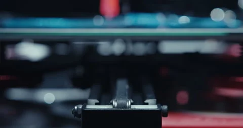 Close ups of a 3D printer moving and printing an object Stock Footage 301837345