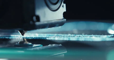 Close ups of a 3D printer moving and printing an object Stock Footage 301841268