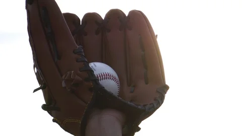 Close-ups that baseball glove with baseball players in baseball footage Stock Footage 108066313
